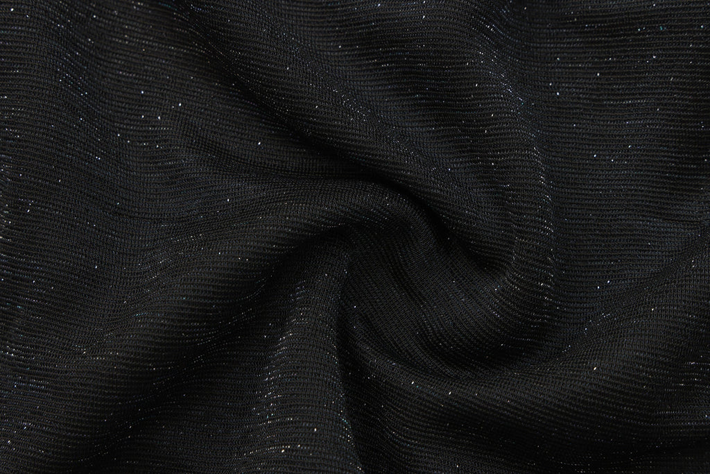 Black Bbeaded Mock-Neck False Two-Piece Top