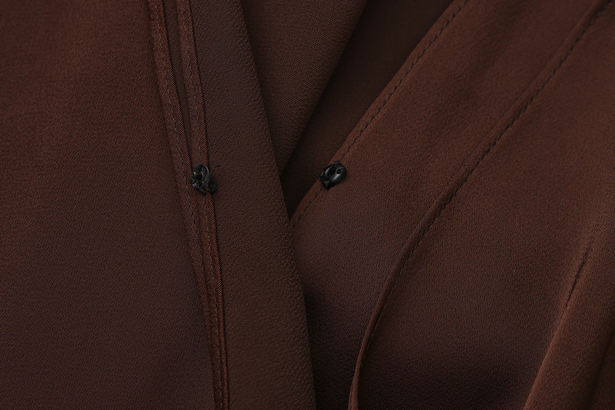 Brown Satin Ribbon Shirt