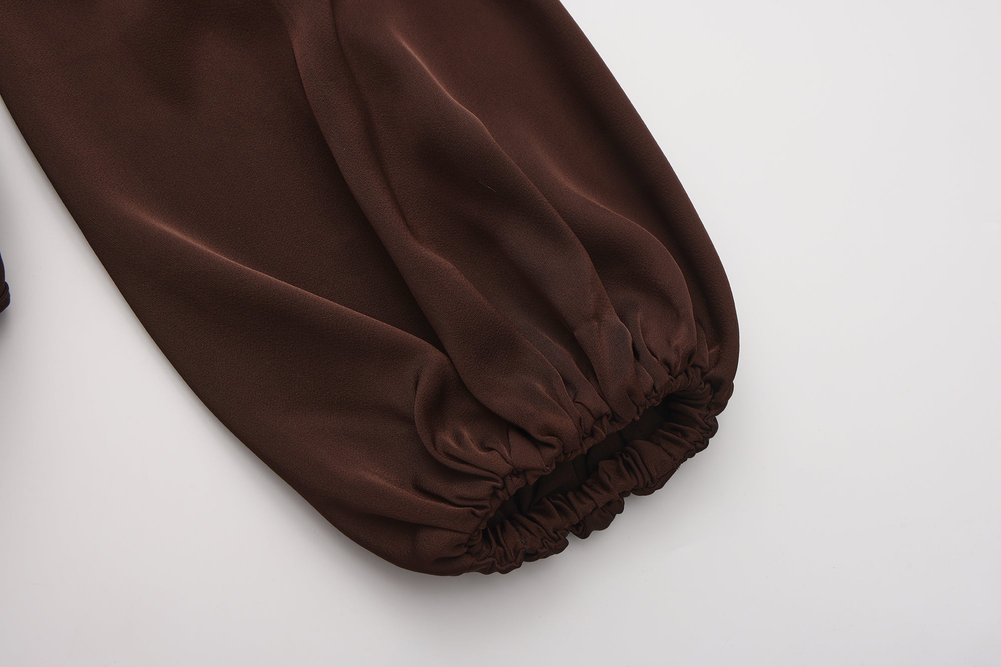 Brown Satin Ribbon Shirt