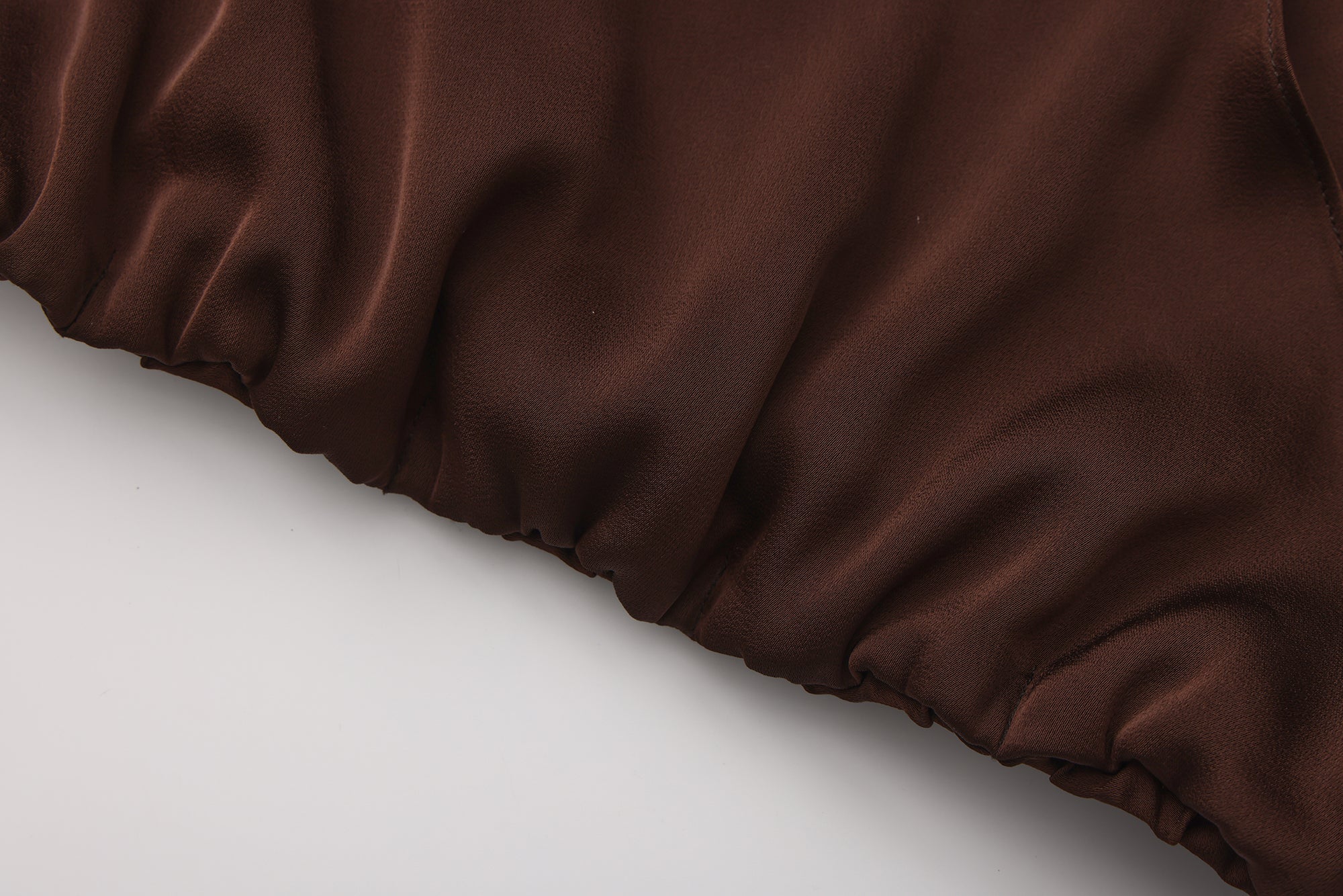 Brown Satin Ribbon Shirt