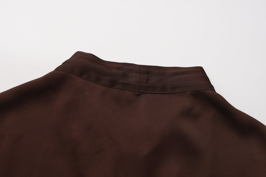 Brown Satin Ribbon Shirt