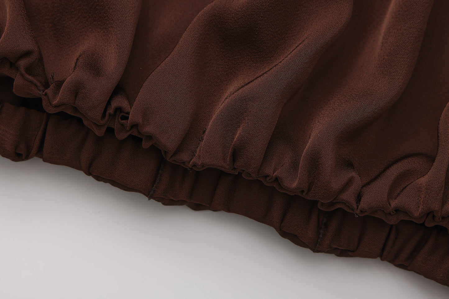 Brown Satin Ribbon Shirt