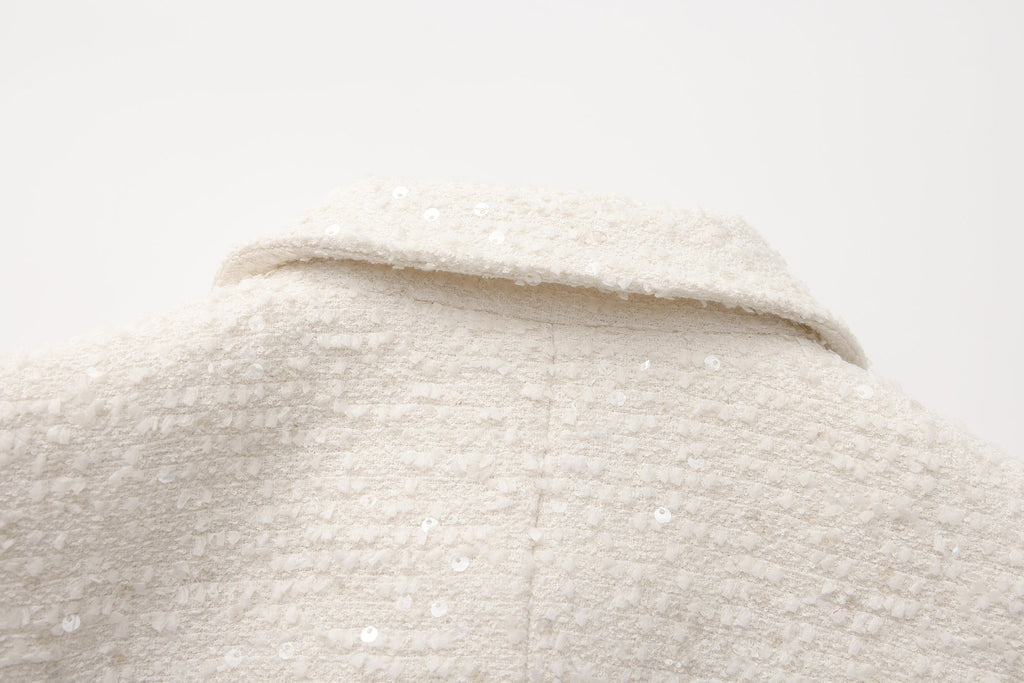 White Tweed Bow Jacket (Detachable Bow)