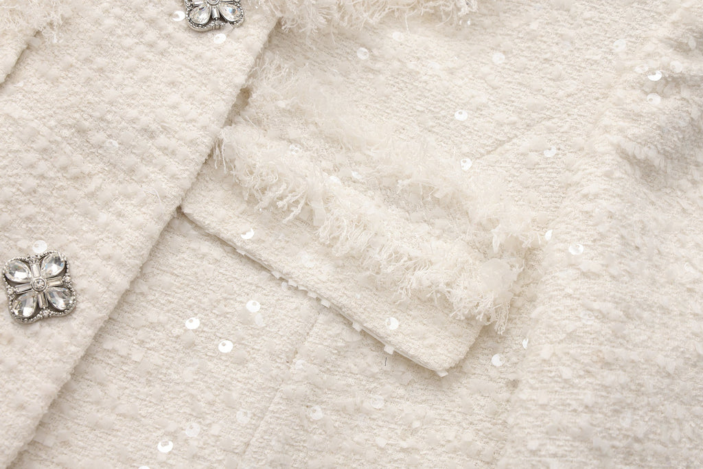 White Long Tweed Jacket