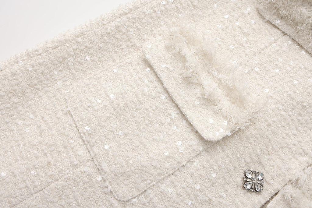 White Long Tweed Jacket