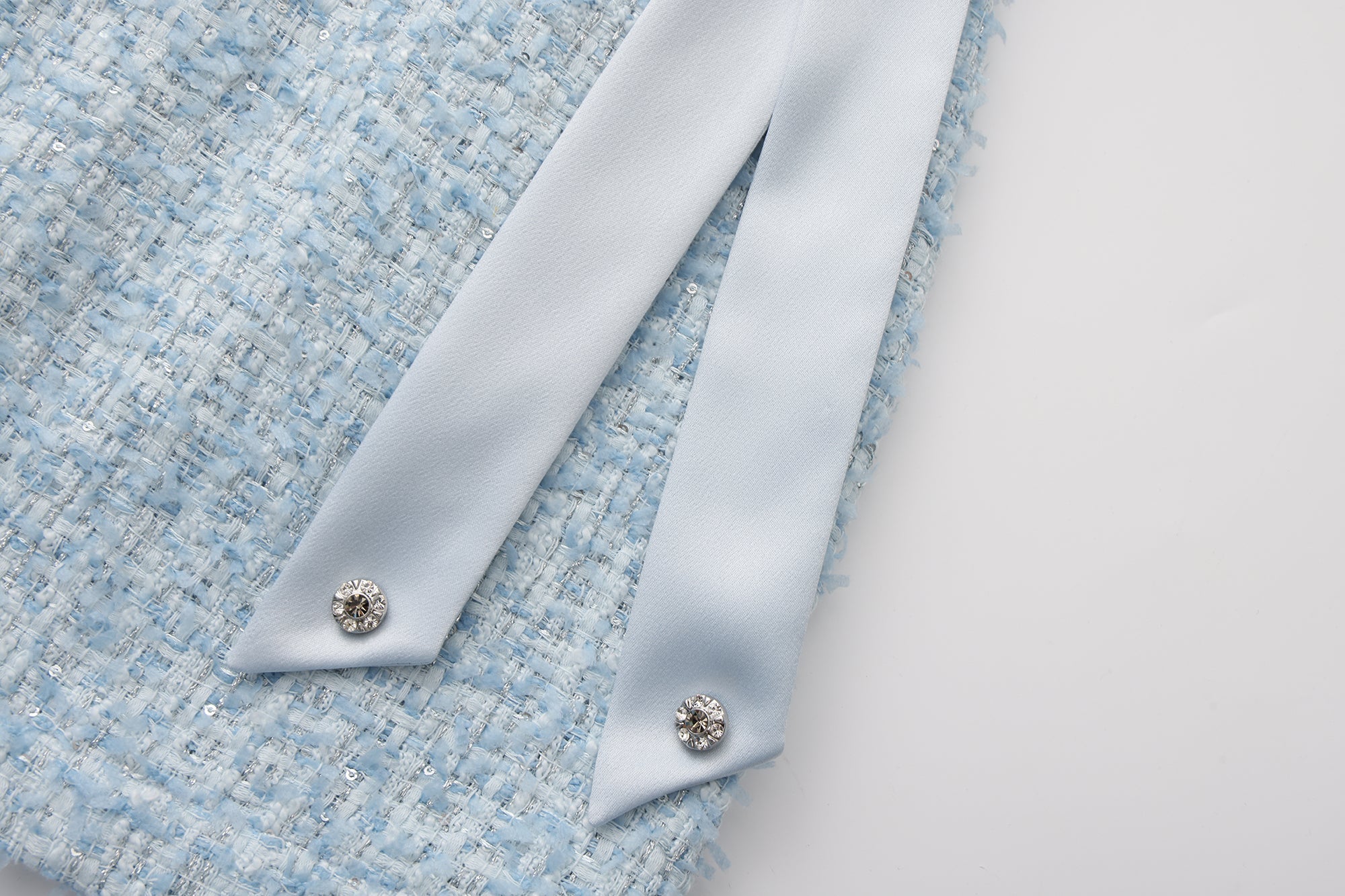 Blue Tweed Pencil Skirt