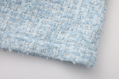 Blue Tweed Pencil Skirt