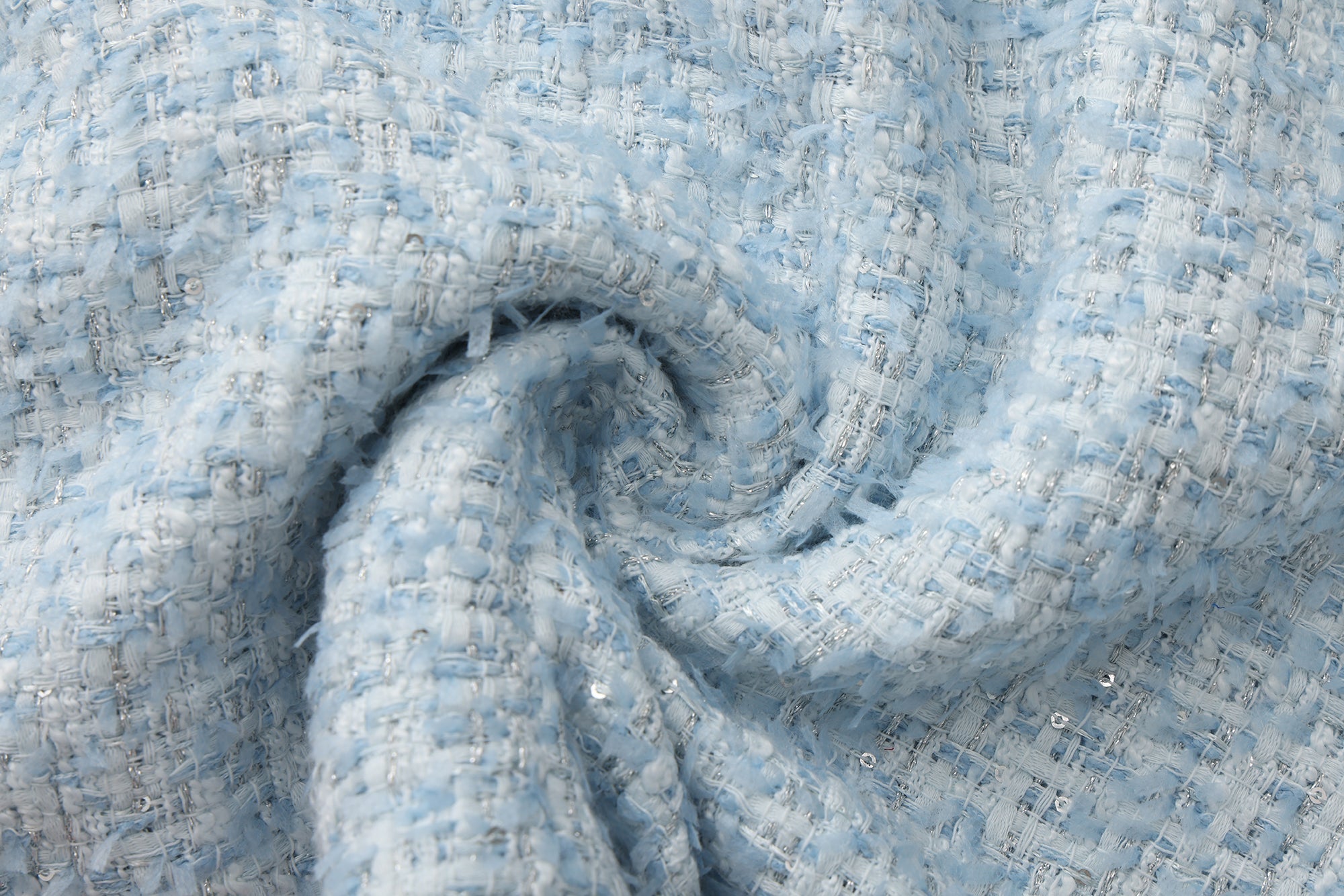 Blue Tweed Pencil Skirt