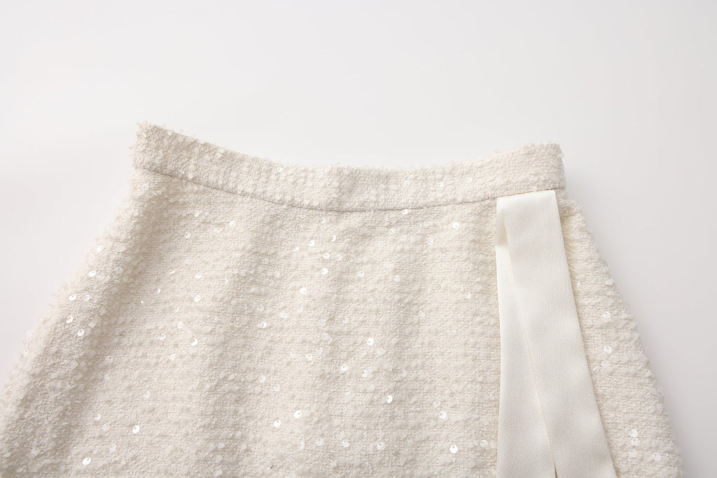 White Tweed Pencil Skirt