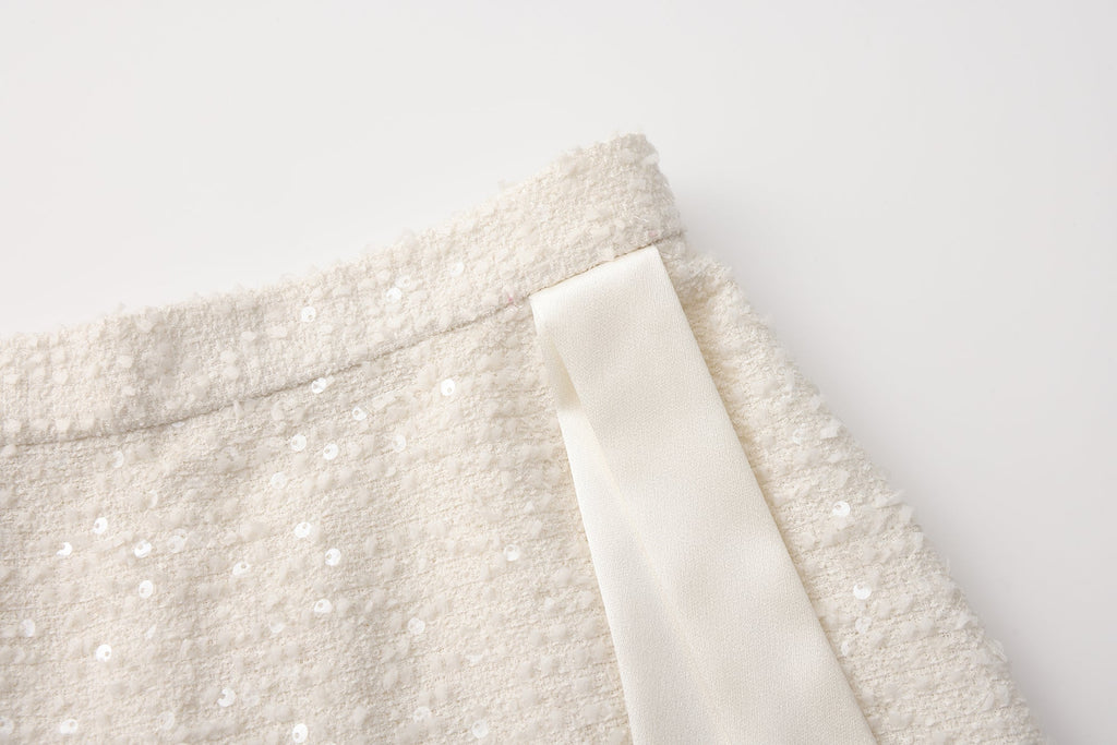 White Tweed Pencil Skirt