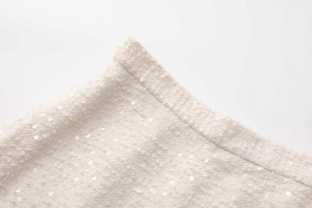 White Tweed Pencil Skirt