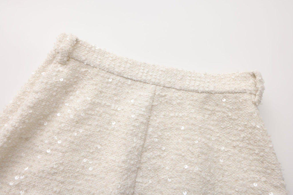 White Tweed Pencil Skirt