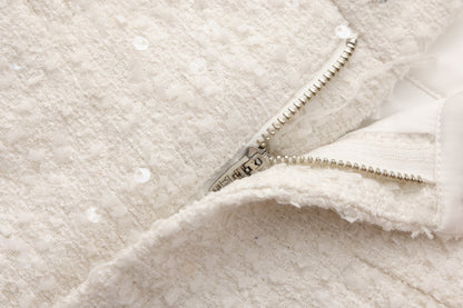 White Tweed Shorts