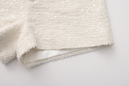 White Tweed Shorts