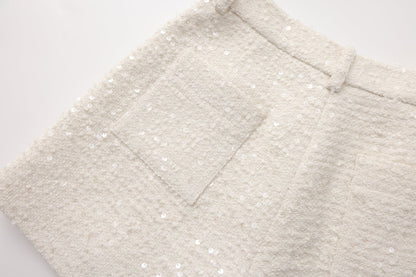 White Tweed Shorts