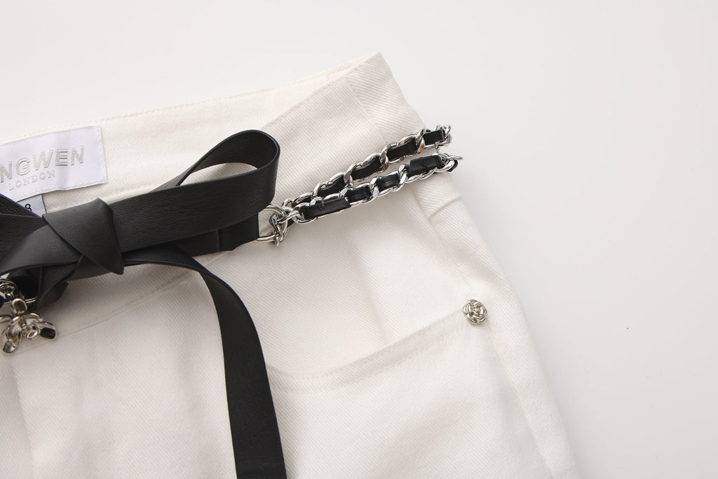 White Fitted Flare Jeans