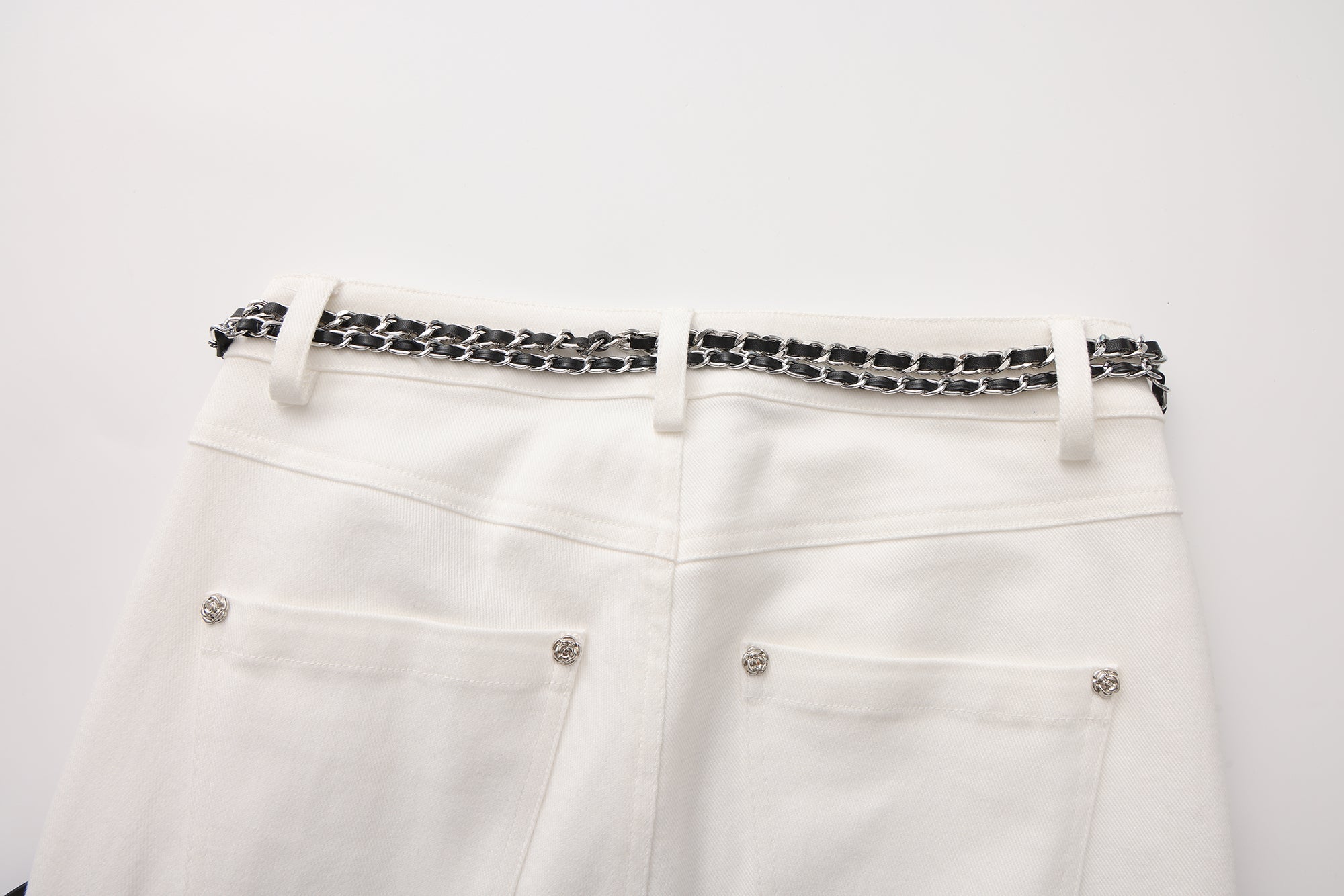 White Fitted Flare Jeans