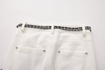 White Fitted Flare Jeans