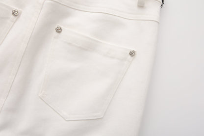 White Fitted Flare Jeans