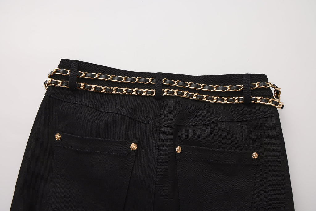 Black Fitted Flare Jeans