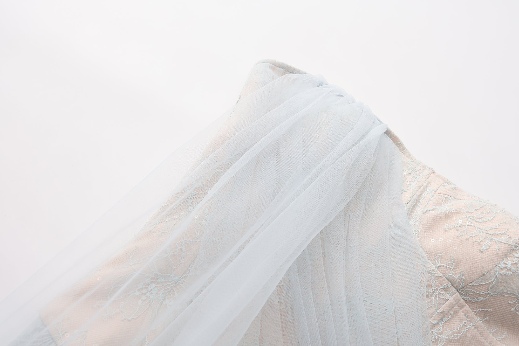 Light Blue Fishbone Lace Dress