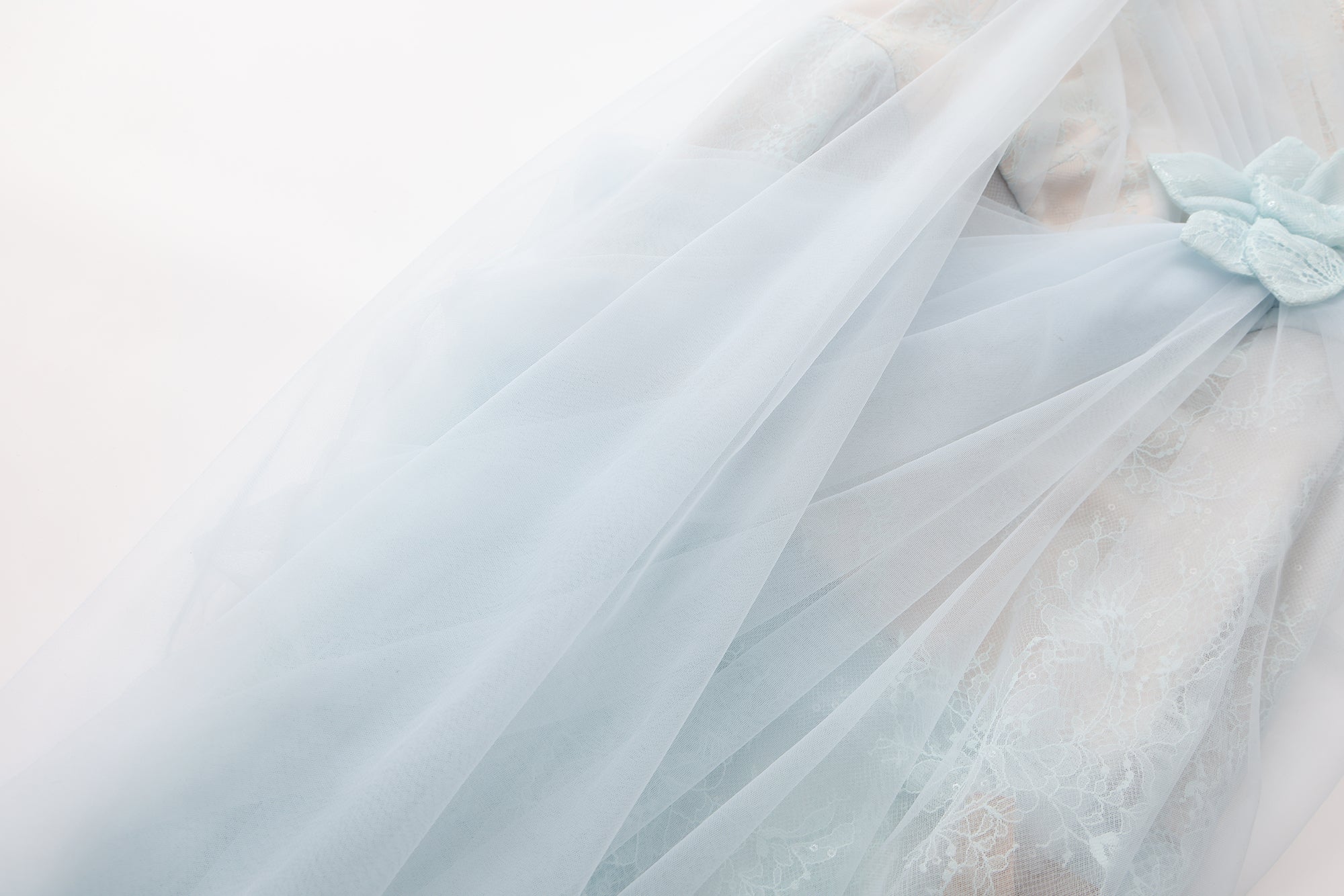 Light Blue Fishbone Lace Dress