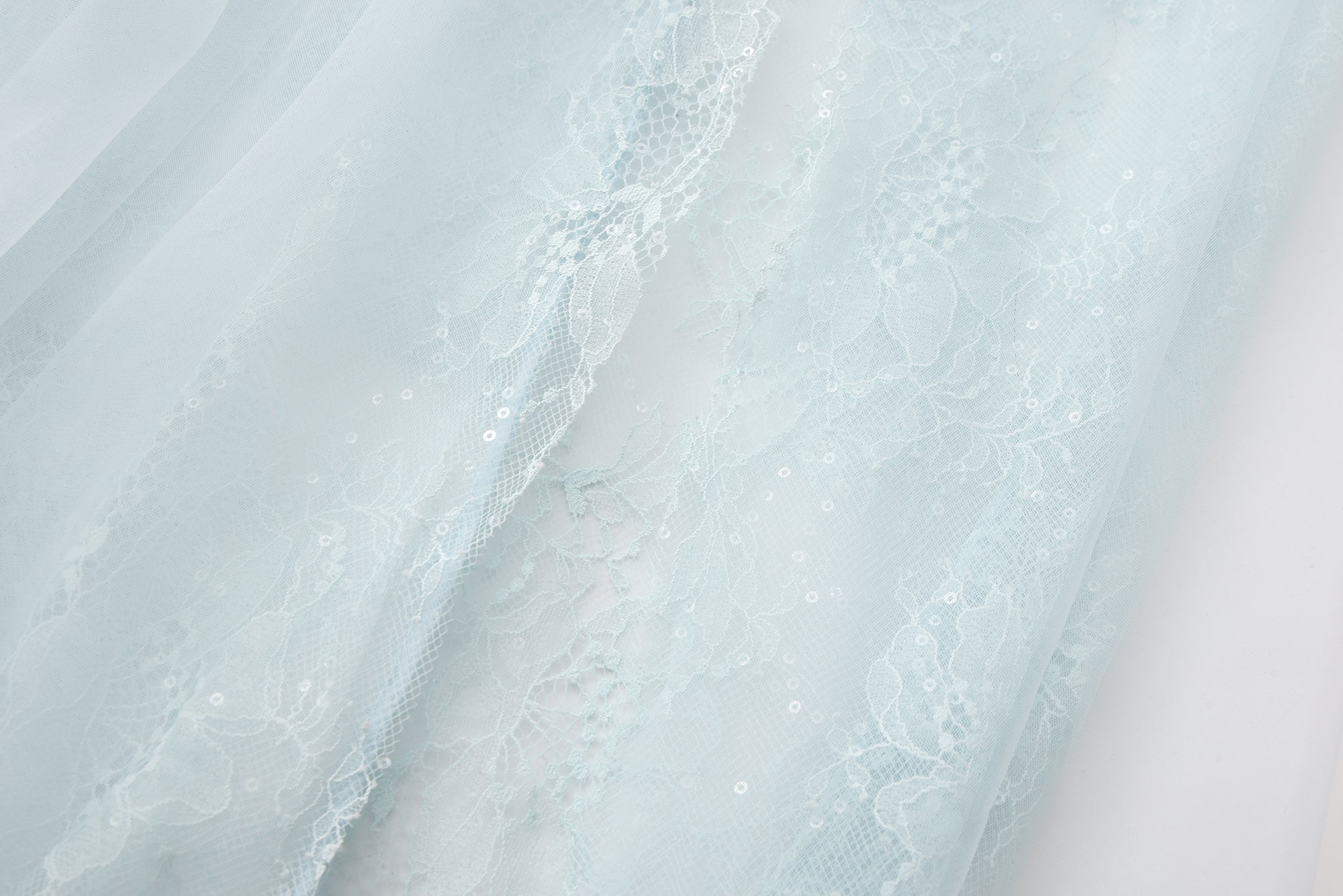 Light Blue Fishbone Lace Dress