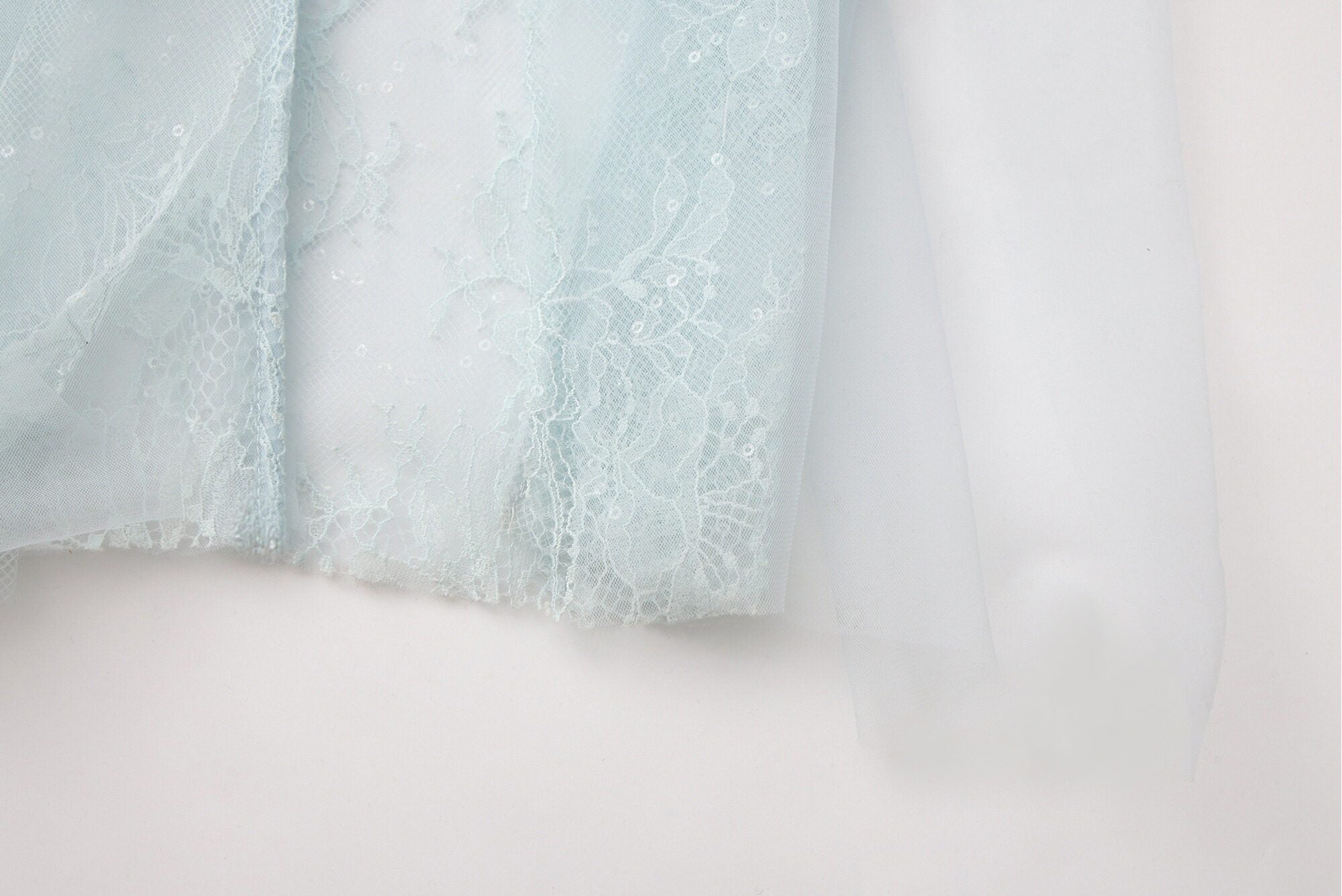 Light Blue Fishbone Lace Dress