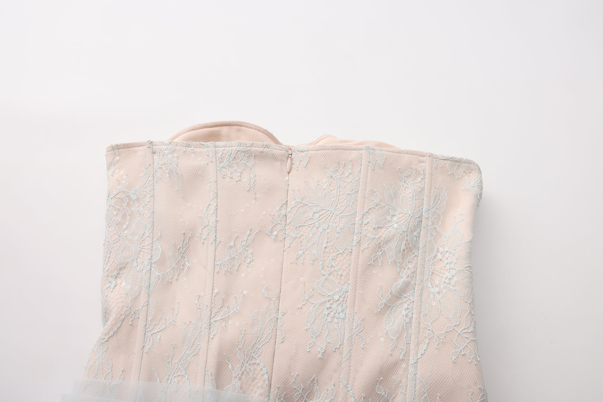 Light Blue Fishbone Lace Dress