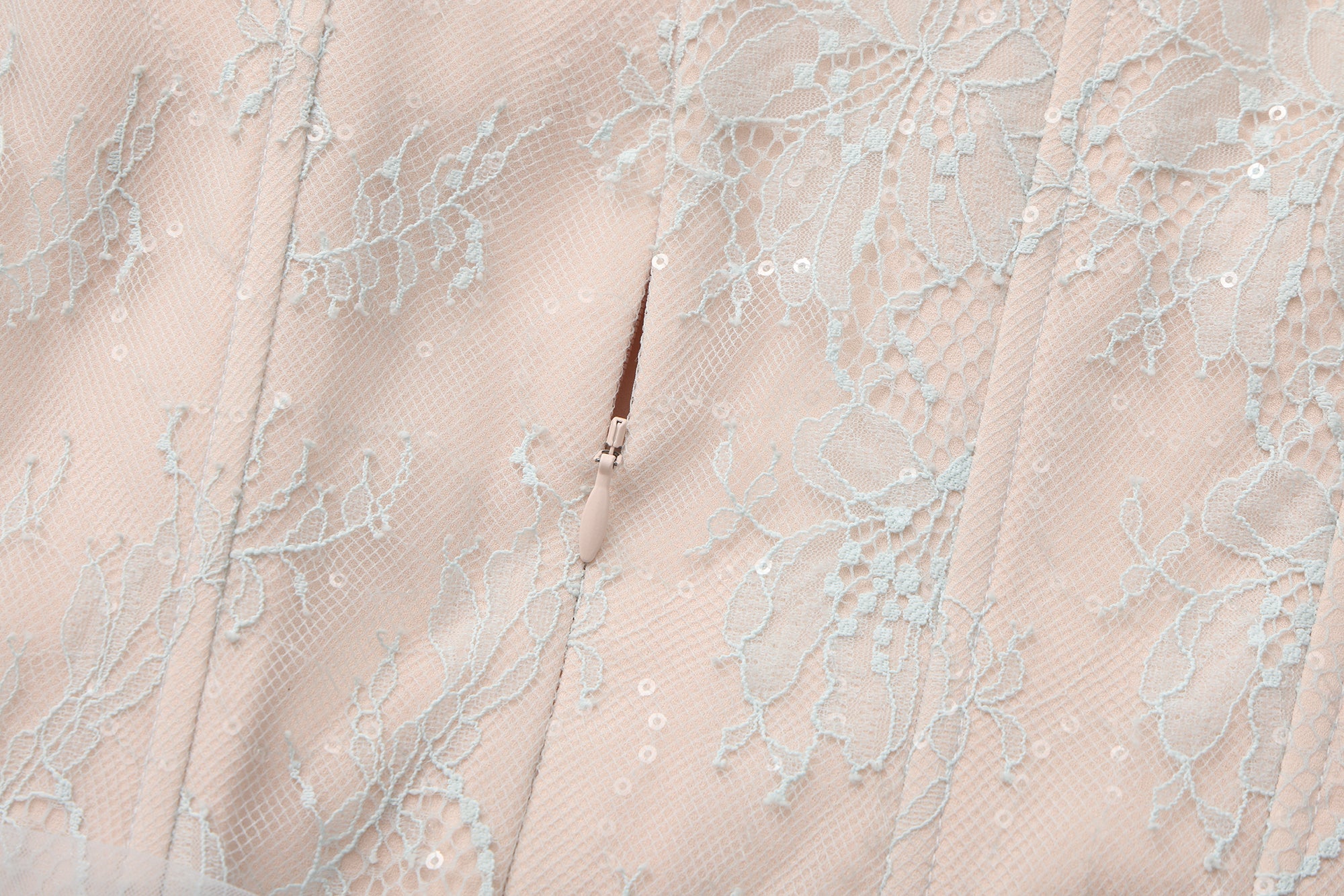 Light Blue Fishbone Lace Dress