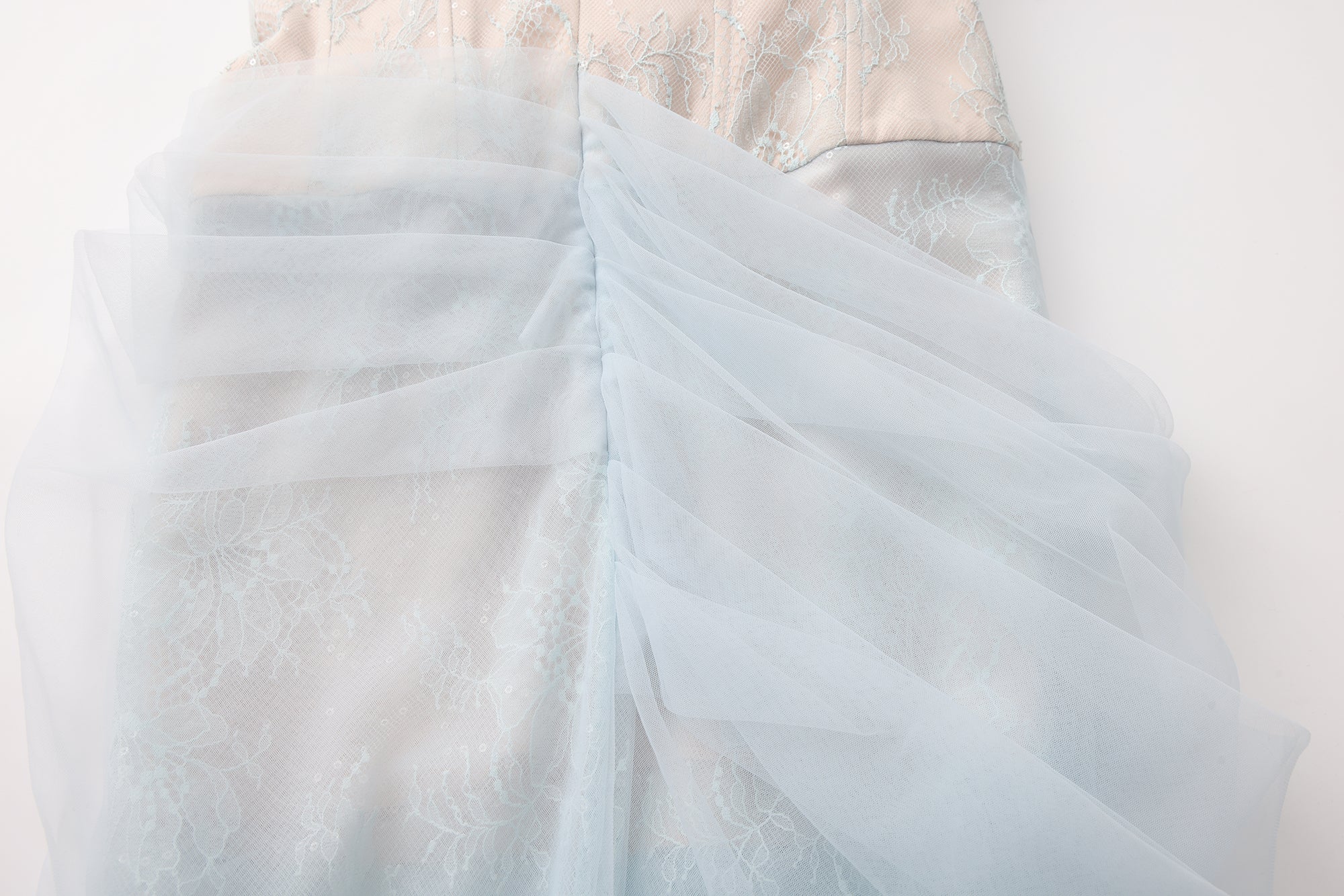 Light Blue Fishbone Lace Dress