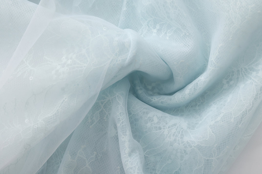 Light Blue Fishbone Lace Dress