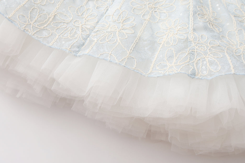 Blue Rattan Shoulder Strap A-line Dress