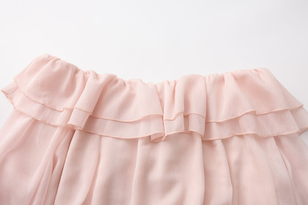 Pink Shimmering Iris-Patterned Long-Sleeved Top