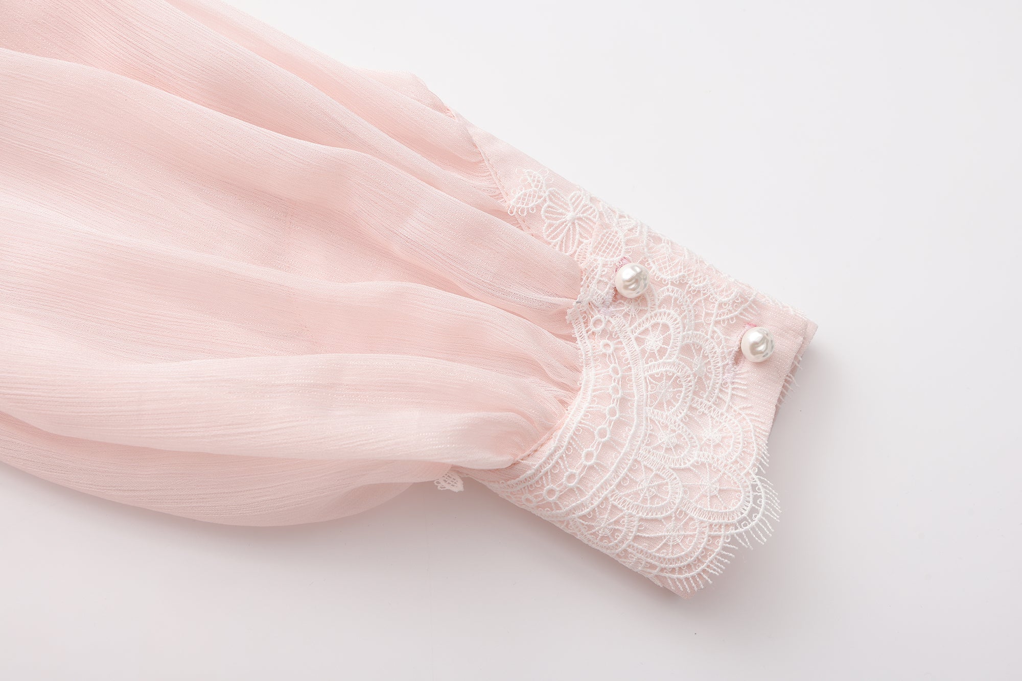 Pink Shimmering Iris-Patterned Long-Sleeved Top