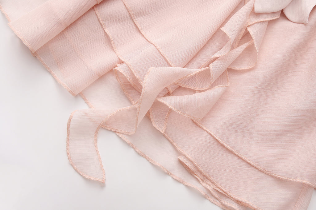 Pink Shimmering Iris-Patterned Long-Sleeved Top