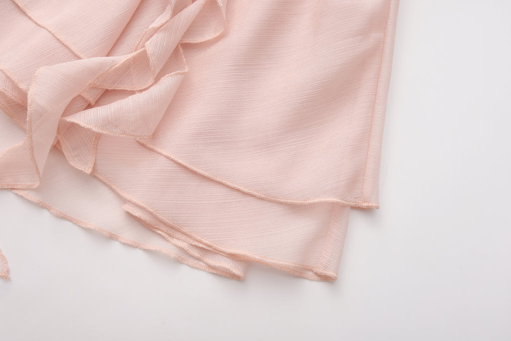 Pink Shimmering Iris-Patterned Long-Sleeved Top