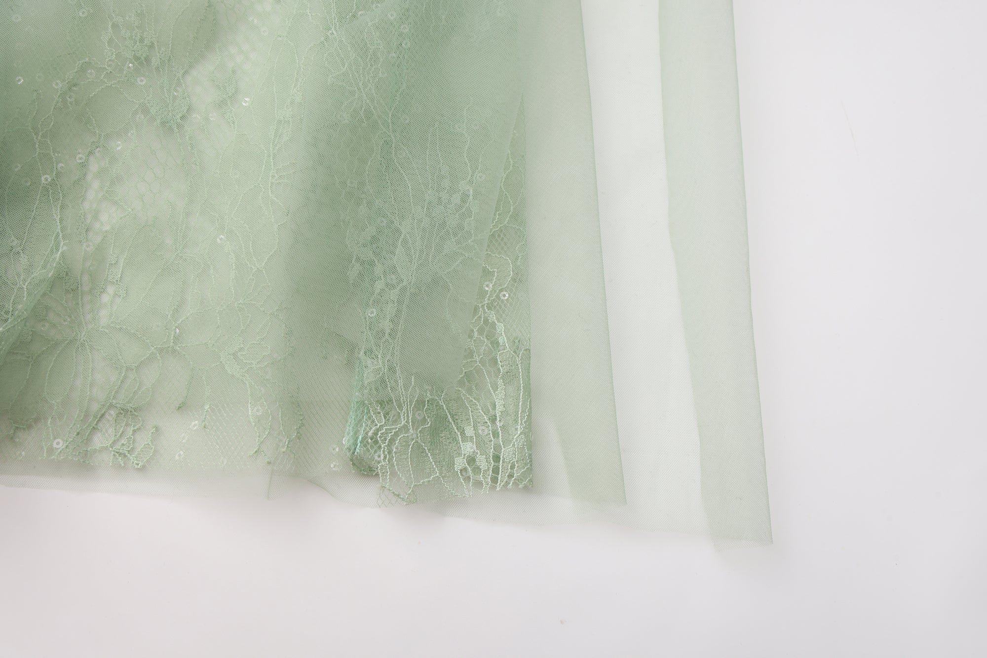 Water Green Fishbone Lace Dress