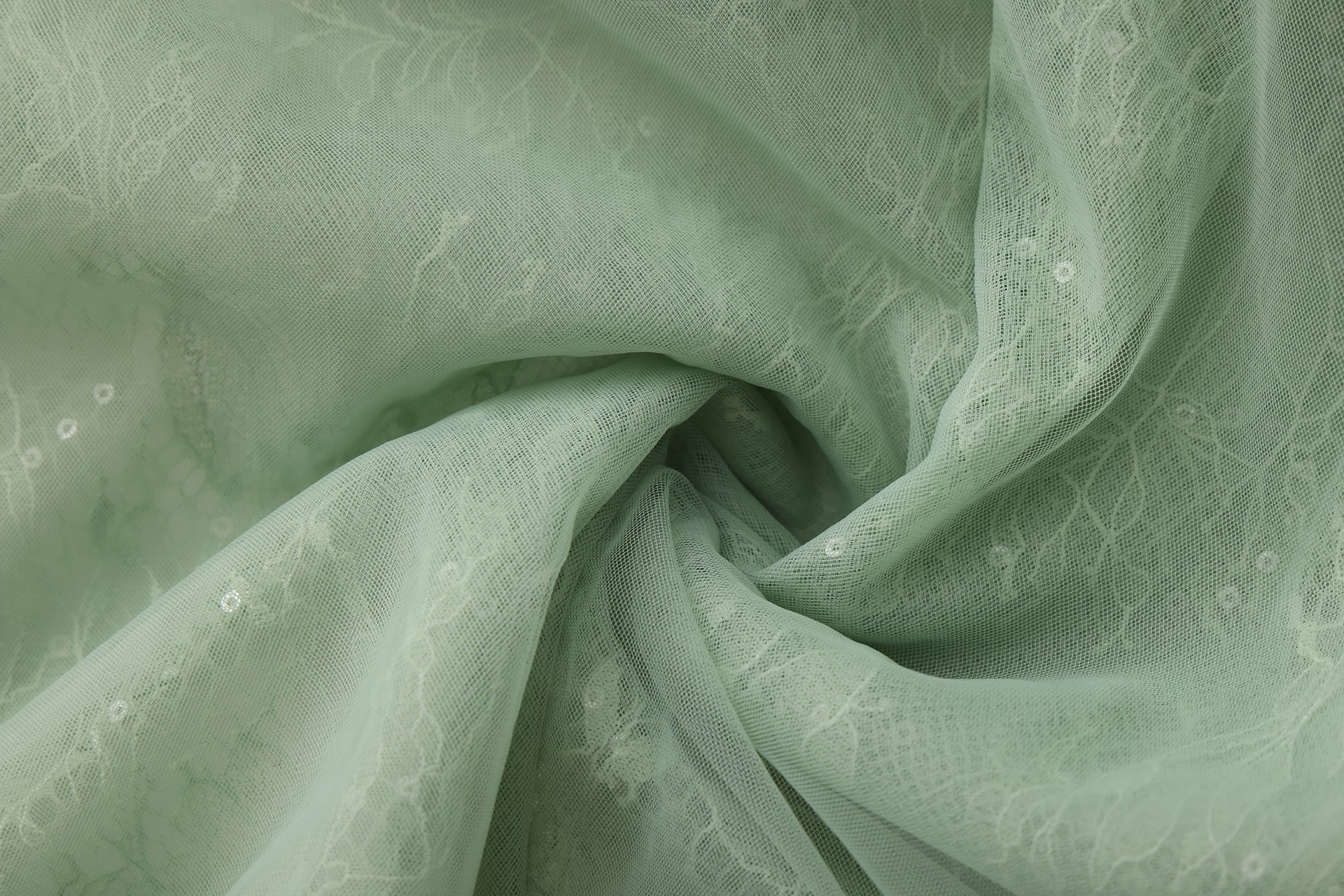 Water Green Fishbone Lace Dress