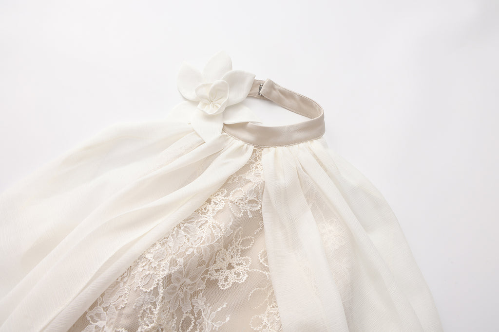 White Heavy-Duty Lace A-line Dress