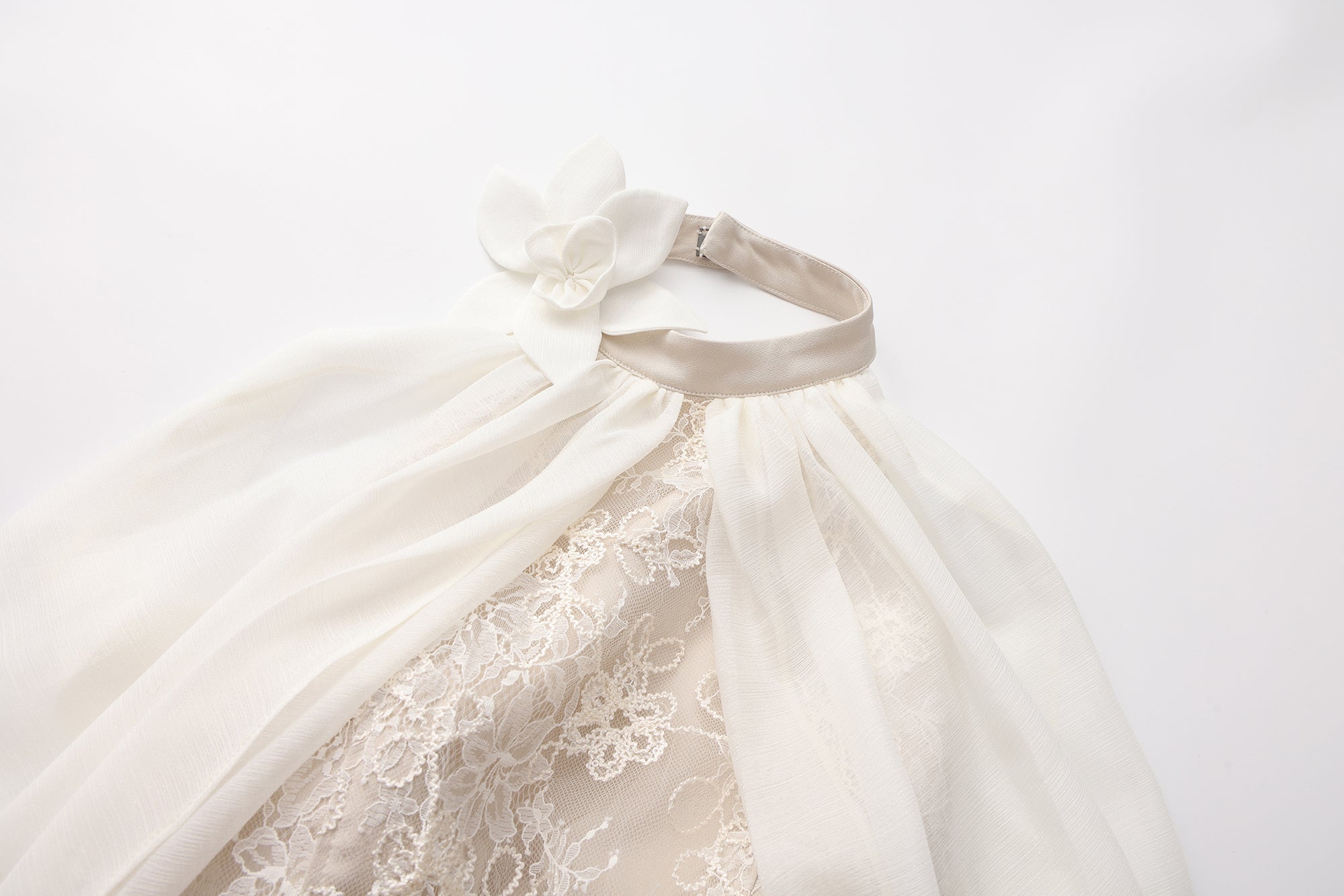 White Heavy-Duty Lace A-line Dress