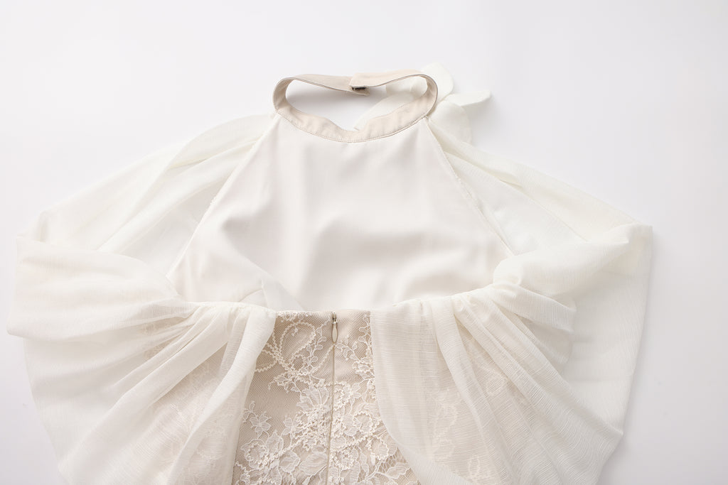 White Heavy-Duty Lace A-line Dress