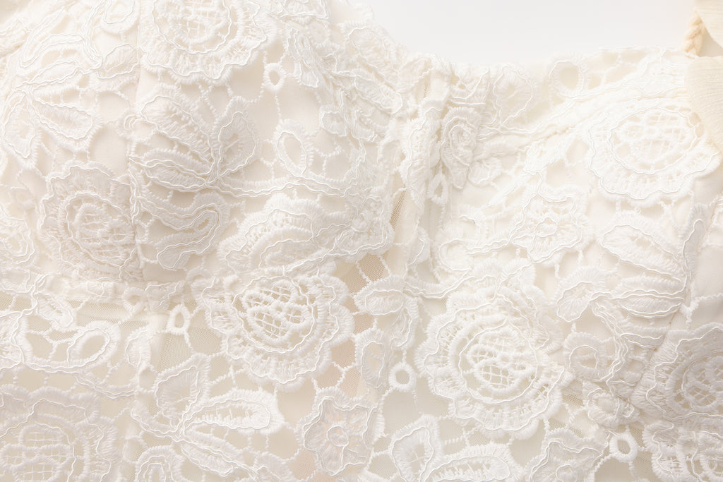 White Rattan Woven Shoulder Strap A-line Dress