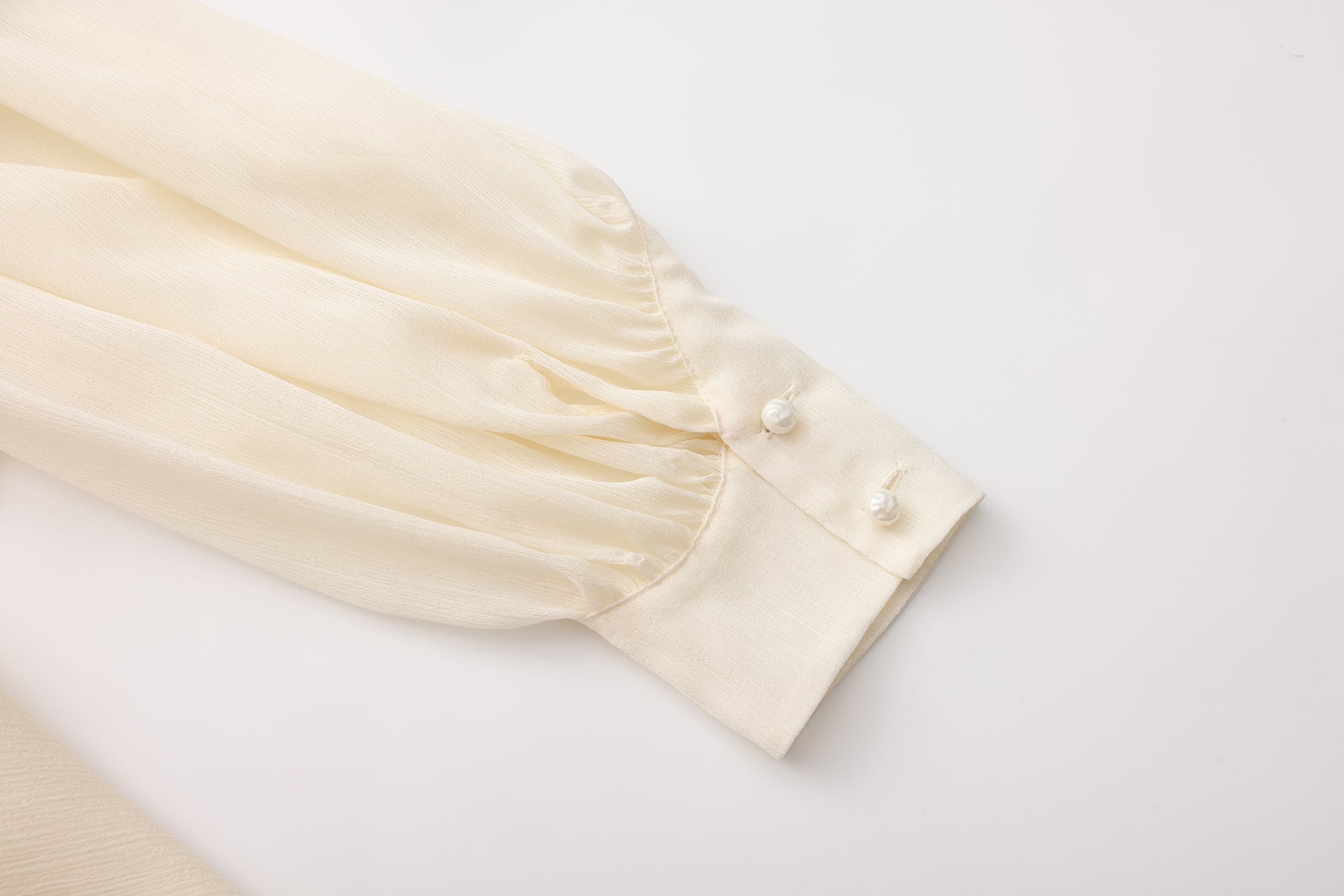 Yellow Shimmering Iris-Patterned Long-Sleeved Top