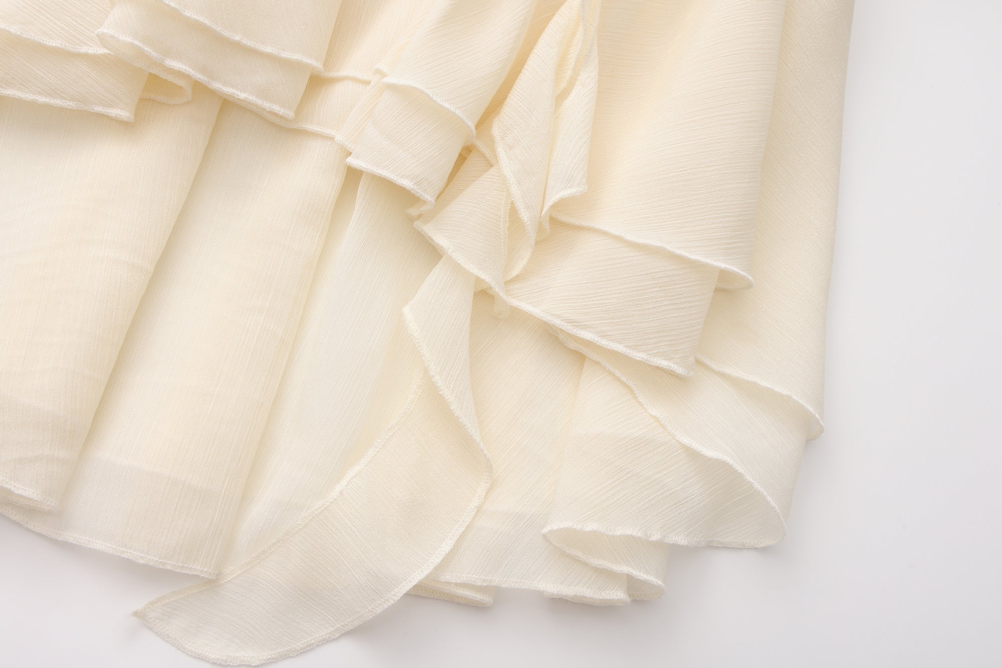 Yellow Shimmering Iris-Patterned Long-Sleeved Top