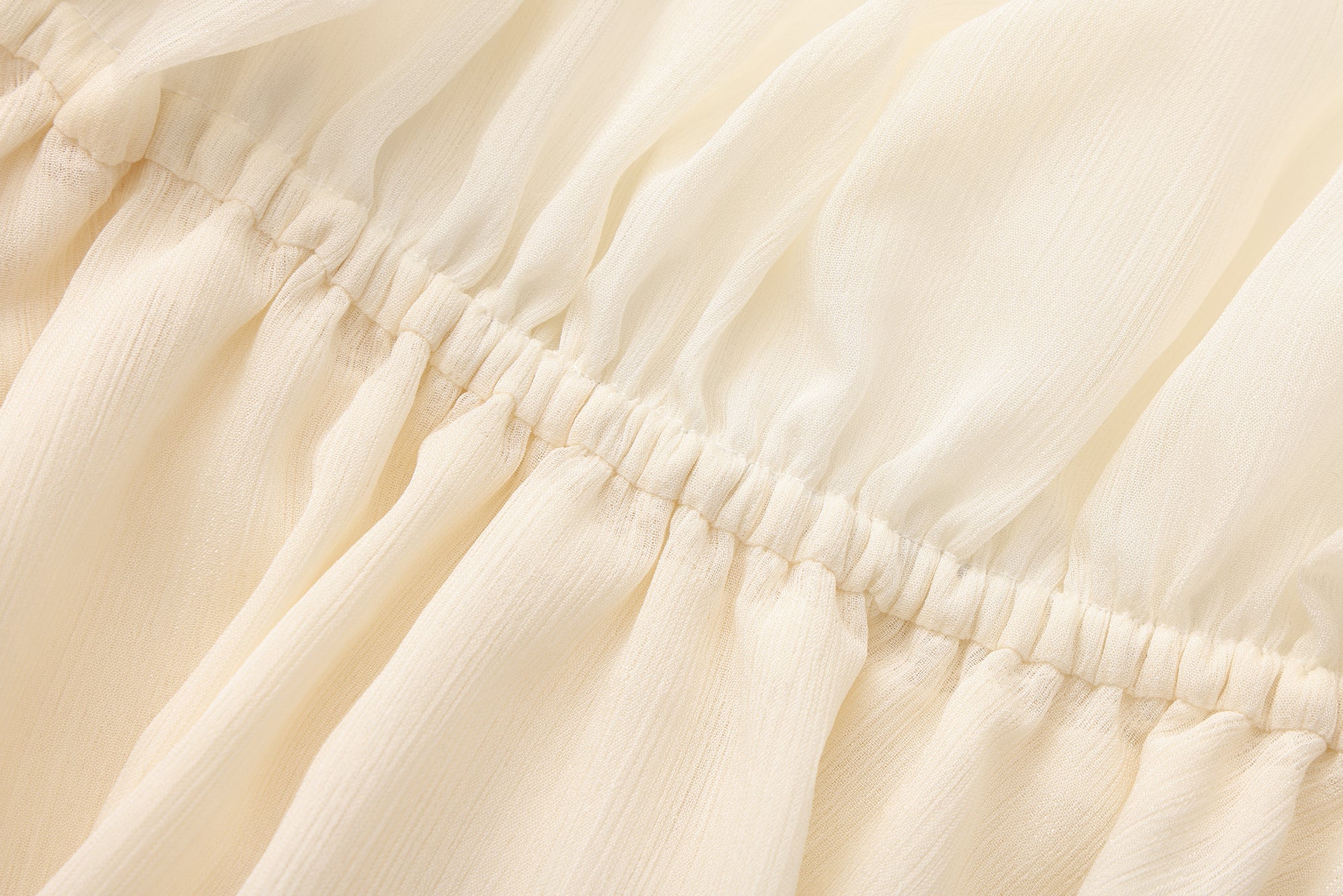 Yellow Shimmering Iris-Patterned Long-Sleeved Top