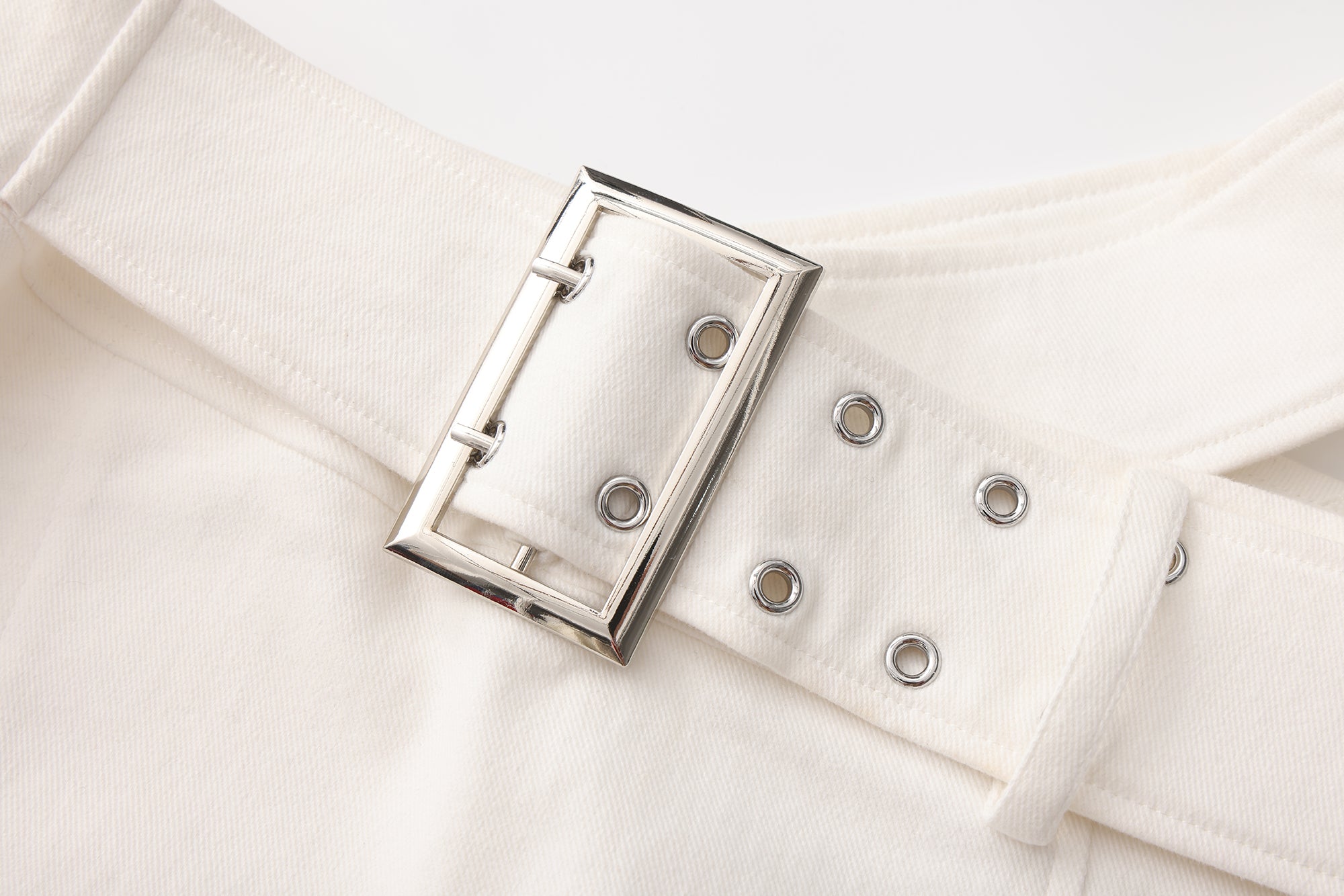 White Denim Skirt Pants