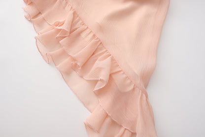 Pink Chiffon Halter Dress