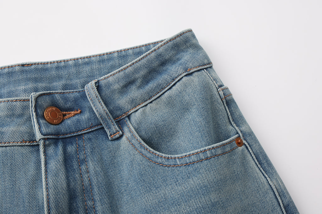 Flared Jeans With Lace Pockets