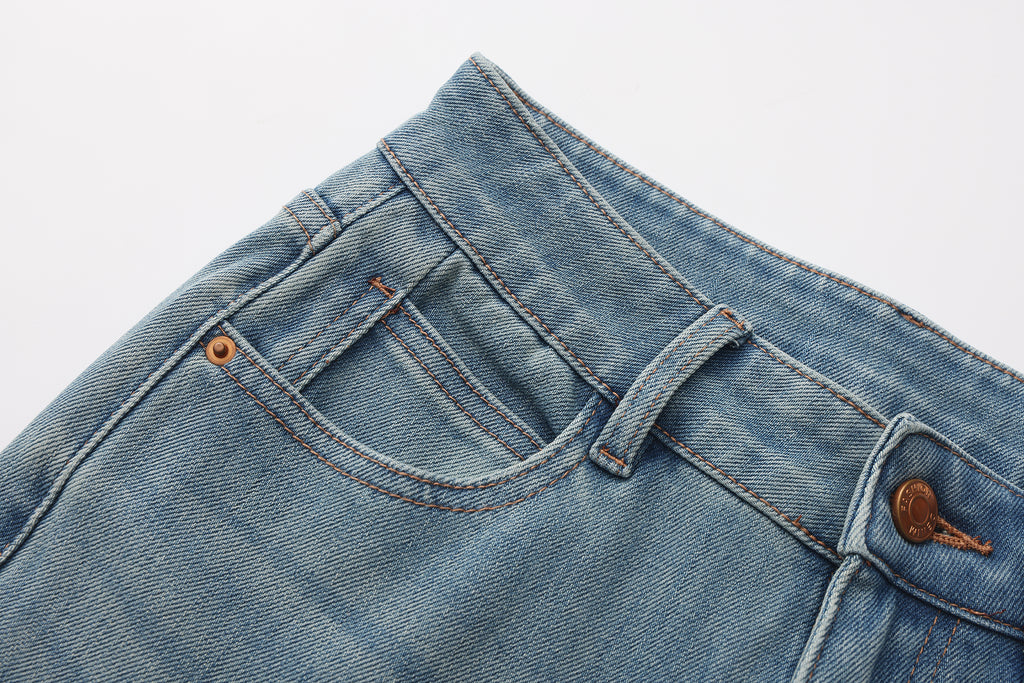 Flared Jeans With Lace Pockets